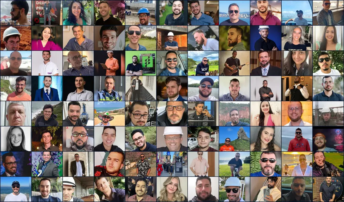Mosaico com alunos e profissionais formados pelo Instituto FSC